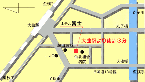 Ｔａｂｉｓｔ　ホテル富士への概略アクセスマップ