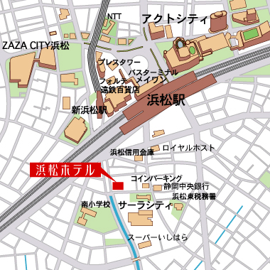 浜松ホテルへの概略アクセスマップ