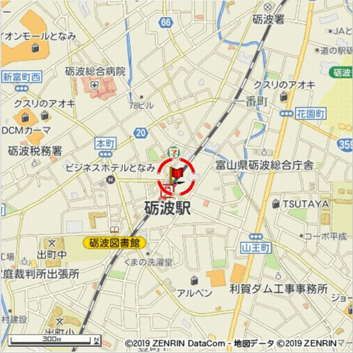 アパホテル〈砺波駅前〉への概略アクセスマップ