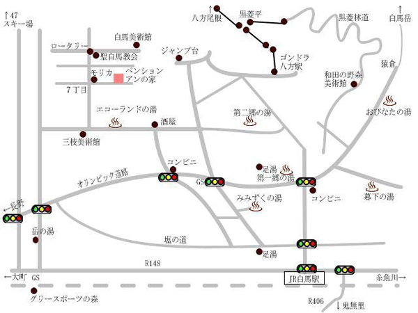 ペンション　アンの家＜長野県＞への概略アクセスマップ
