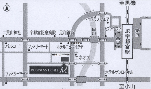 ホテルＭへの概略アクセスマップ