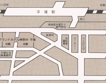 グランドホテル神奈中・平塚への概略アクセスマップ