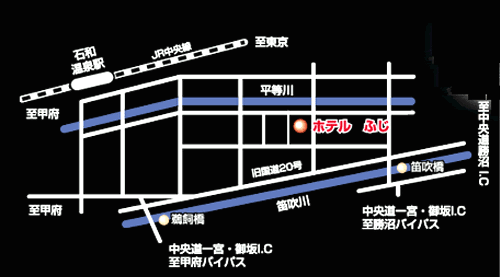石和温泉 ホテルふじの地図画像