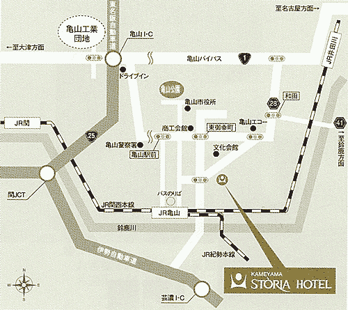 アパホテル＜三重亀山＞への概略アクセスマップ