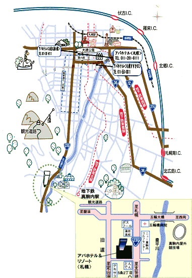 アパホテル＆リゾート〈札幌〉への概略アクセスマップ