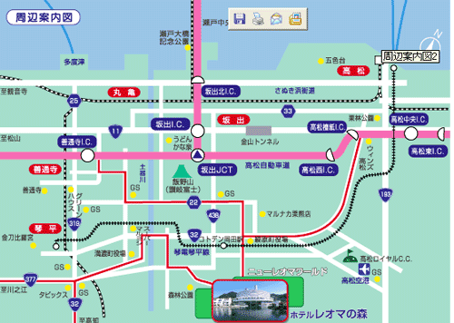 大江戸温泉物語　ホテルレオマの森への概略アクセスマップ