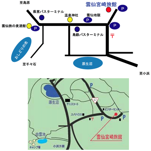 雲仙温泉 雲仙宮崎旅館の地図画像