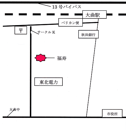 福寿旅館への概略アクセスマップ
