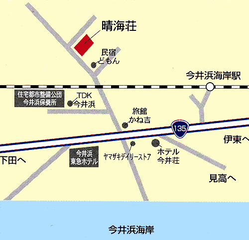 今井浜温泉 晴海荘の地図画像