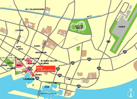 ホテルイーストチャイナシー　＜石垣島＞への概略アクセスマップ