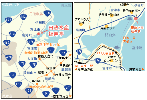 丹後のさかな屋さんが営む民宿 福寿亭の地図画像