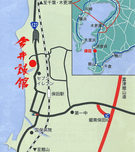今井旅館への概略アクセスマップ