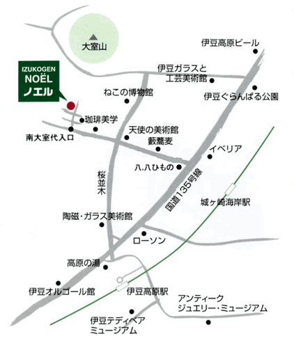 伊豆高原 ペンション・ノエルの地図画像
