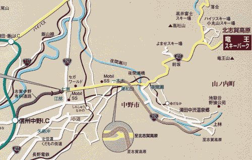 北志賀　ホリデーインへの概略アクセスマップ