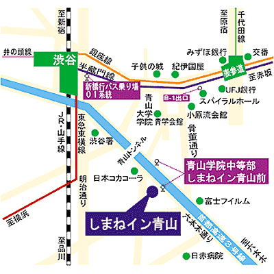 島根イン青山への概略アクセスマップ