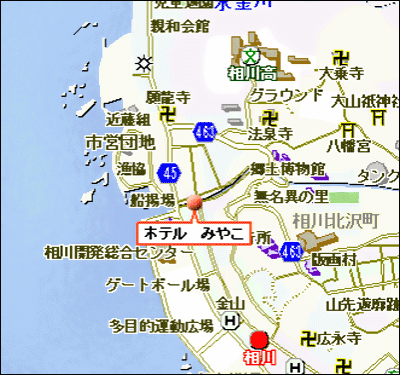 ホテルみやこ　＜佐渡島＞への概略アクセスマップ