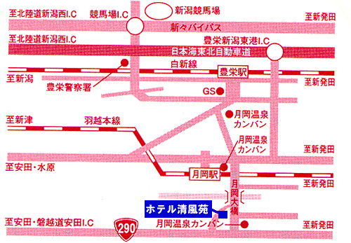 月岡温泉 ホテル清風苑の地図画像