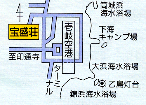 マリン　宝盛荘　＜壱岐島＞への概略アクセスマップ