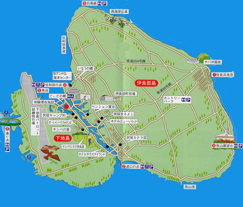 ホテル　てぃだの郷　＜伊良部島＞への概略アクセスマップ