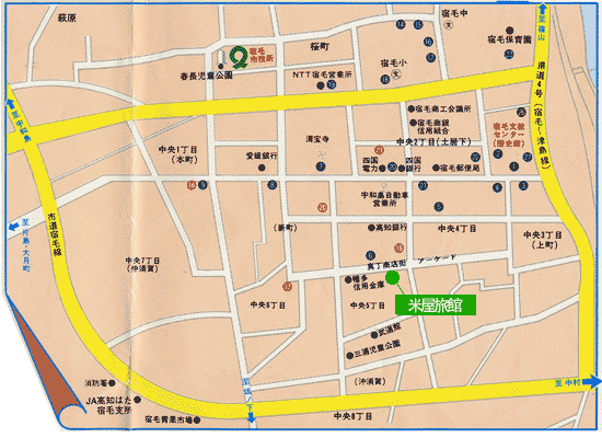 米屋旅館＜高知県＞への概略アクセスマップ