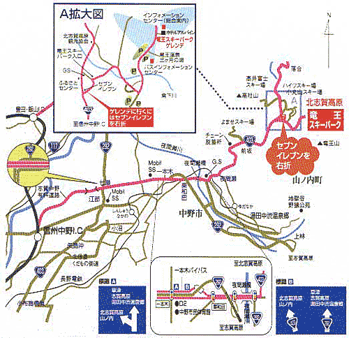 ホテル　アルパイン＜長野県＞への概略アクセスマップ