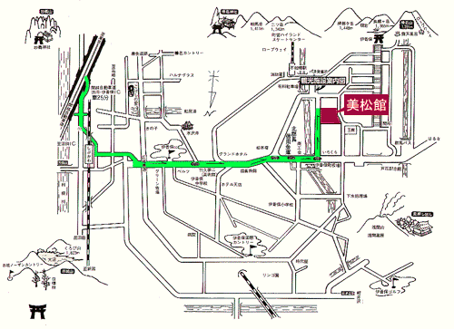 伊香保温泉　美松館への概略アクセスマップ