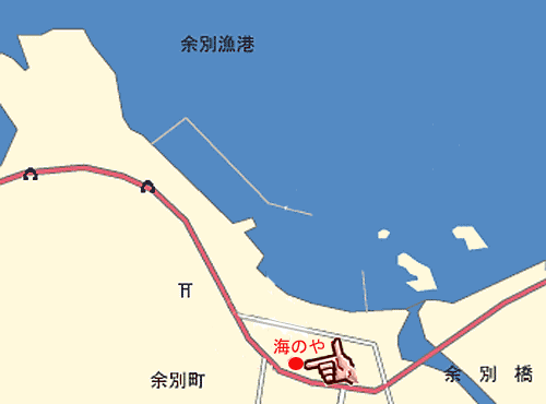 民宿　海のやへの概略アクセスマップ
