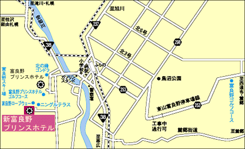 地図：新富良野プリンスホテル