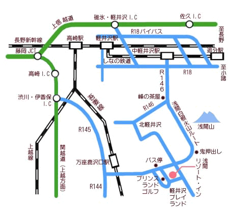地図：貸別荘　浅間リゾートイン