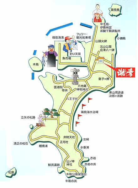 四季旬彩ふぐの宿　潮幸＜篠島＞への概略アクセスマップ