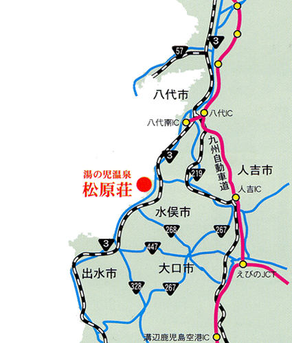 湯の児温泉 松原荘＜熊本県＞の地図画像