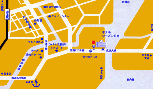 地図：ホテルシーズン日南