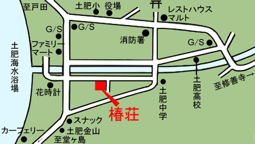西伊豆土肥温泉 民宿 椿荘の地図画像
