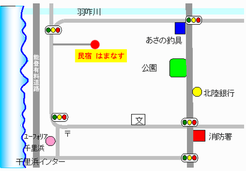 民宿　はまなす＜石川県＞への案内図