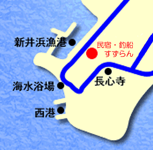日間賀島 民宿・釣船すずらんの地図画像