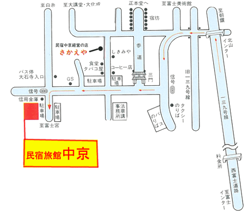 民宿旅館　中京 地図