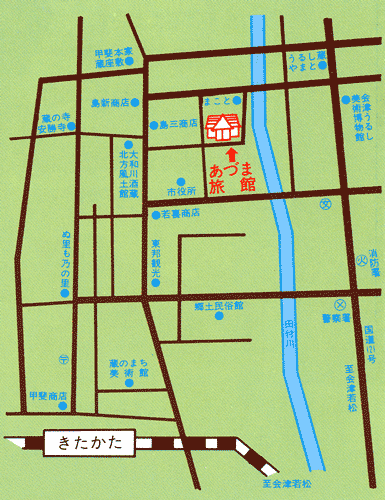 地図：喜多方の宿　あづま旅館＜福島県＞