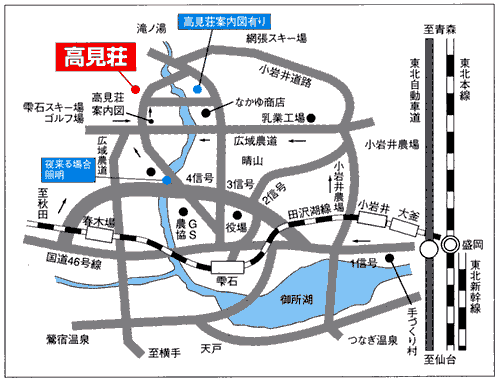 地図：民宿　高見荘