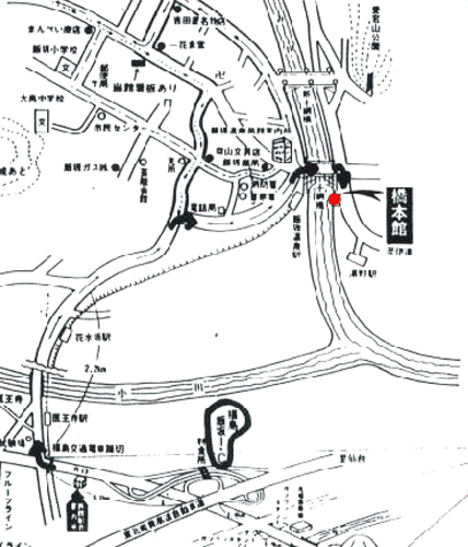 飯坂温泉　橋本舘への概略アクセスマップ