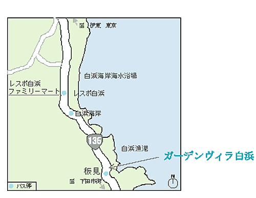 ガーデンヴィラ白浜への概略アクセスマップ