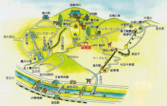 山楽荘への概略アクセスマップ