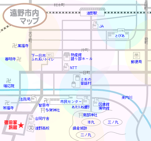 徳田屋旅館＜岩手県＞への概略アクセスマップ