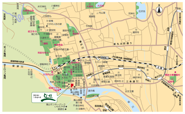 京都・嵐山 ご清遊の宿 らんざんの地図画像