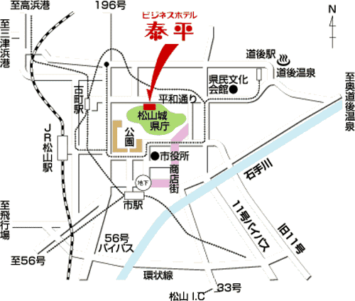 地図：ビジネスホテル泰平別館