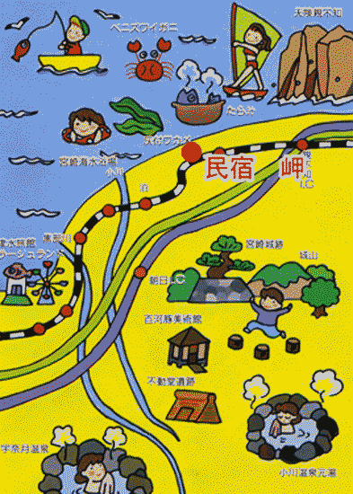 民宿　岬＜富山県＞への概略アクセスマップ