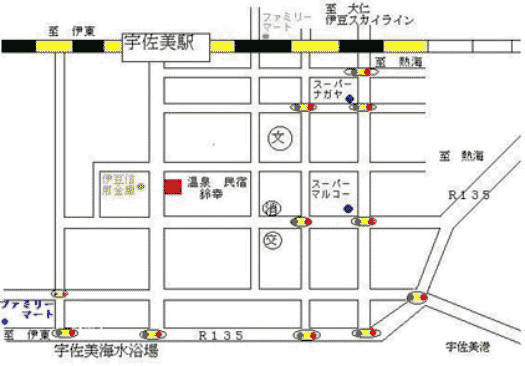温泉　民宿　鈴幸への概略アクセスマップ