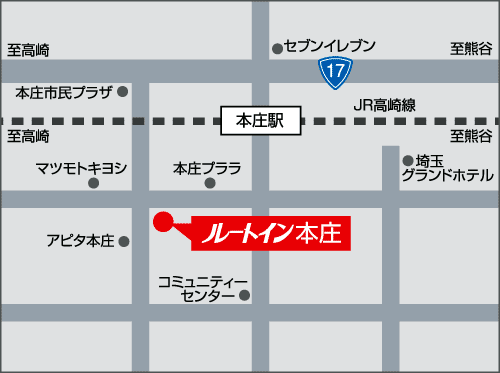 地図：ホテルルートイン本庄駅南