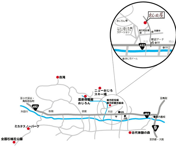 ＭＡＴＳＵＤＡＹＡ　松田屋への概略アクセスマップ