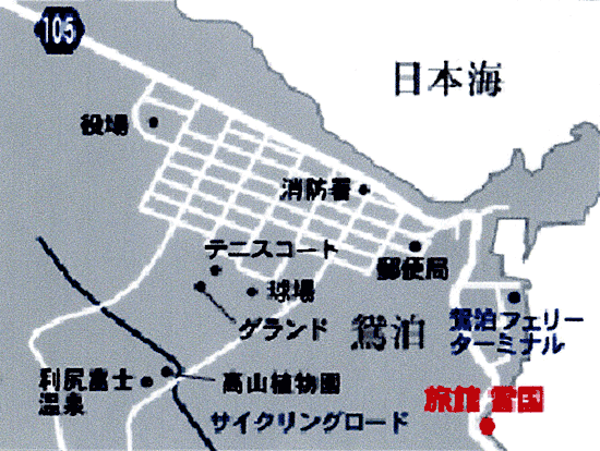 地図：旅館　雪国＜利尻島＞