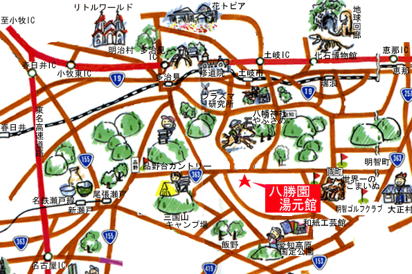 柿野温泉　八勝園湯元館 地図